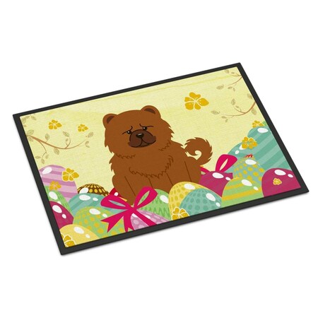 Carolines Treasures 18 x 27 in. Easter Eggs Chow Chow Red Indoor or Outdoor Mat BB6142MAT